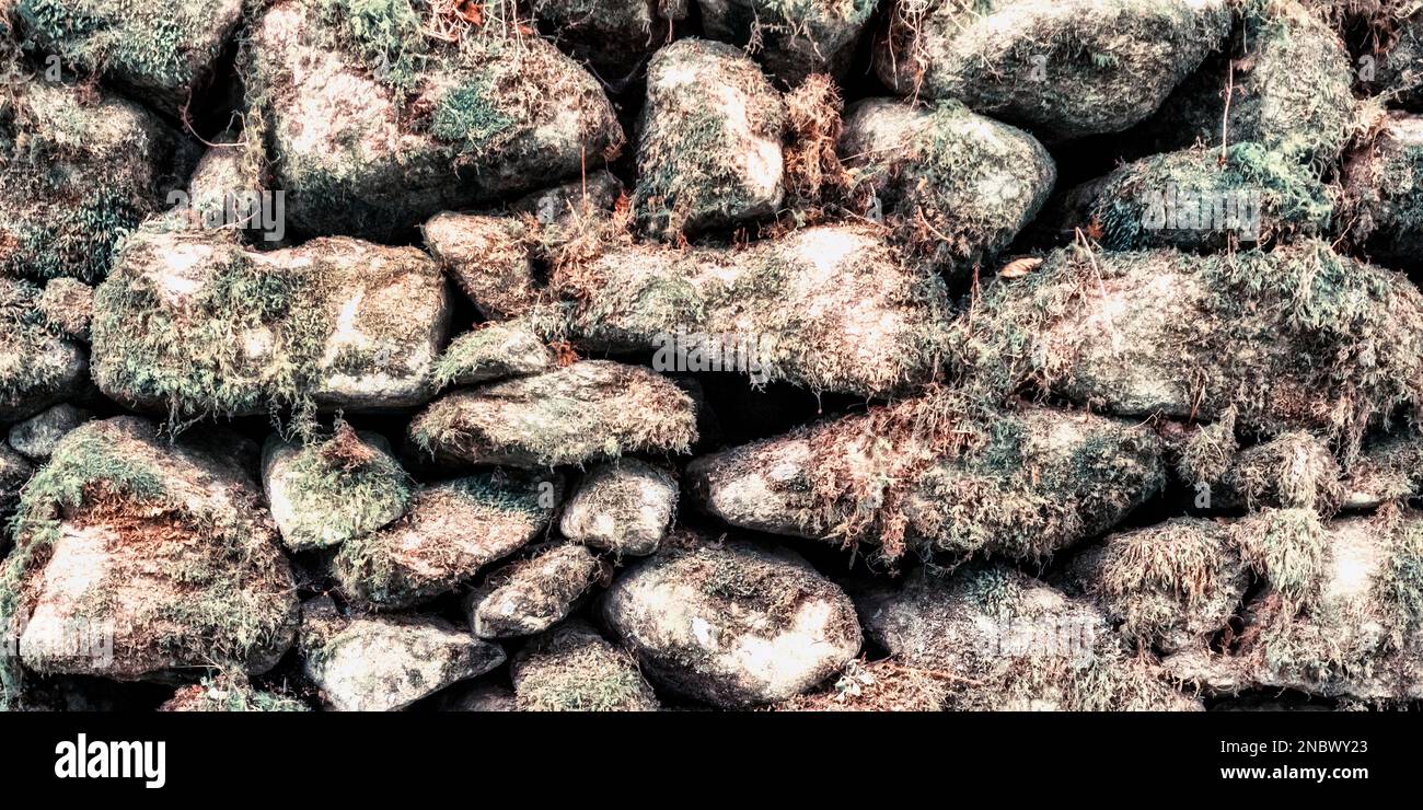 Natural Stone Wall Textured Background Stock Photo