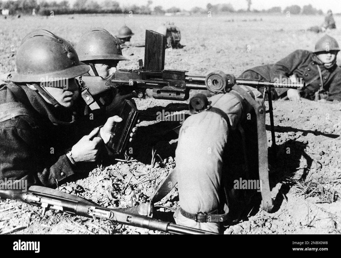 An automatic rifle ready for action on the front in France on Oct 8