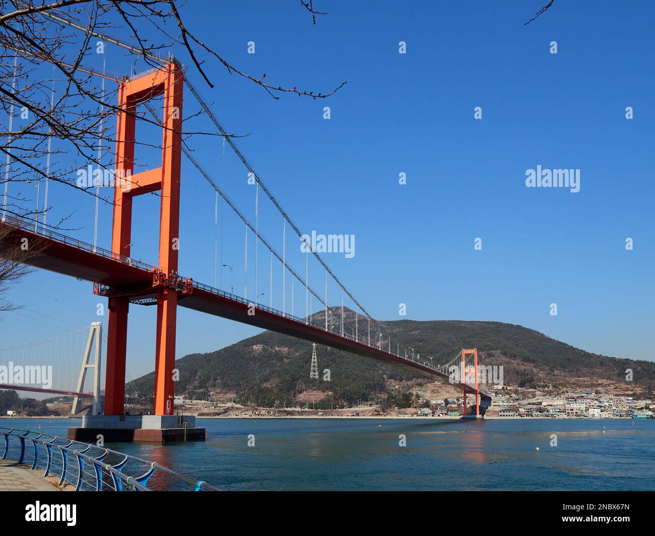 Namhae suspension bridge, South Korea Stock Photo Alamy