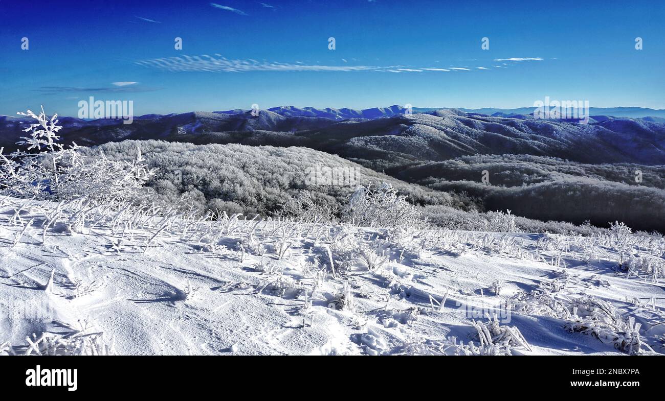 Spectacular view at Max Patch, North Carolina and Tennessee. Asheville