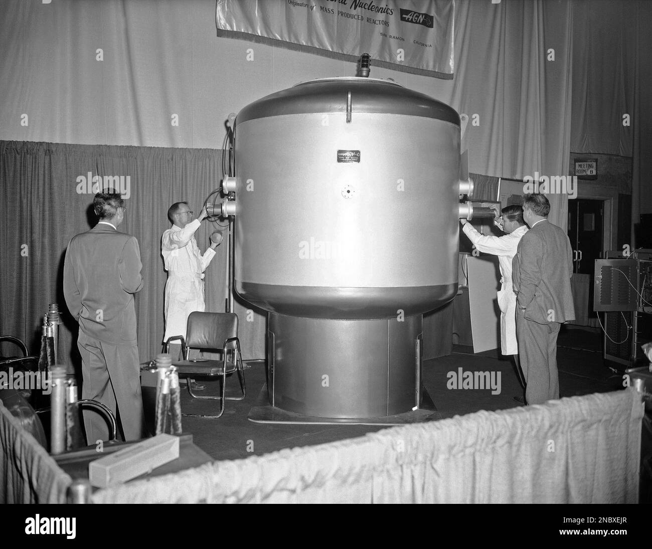 The AGN 201, a small massproduced atom reactor is being prepared for