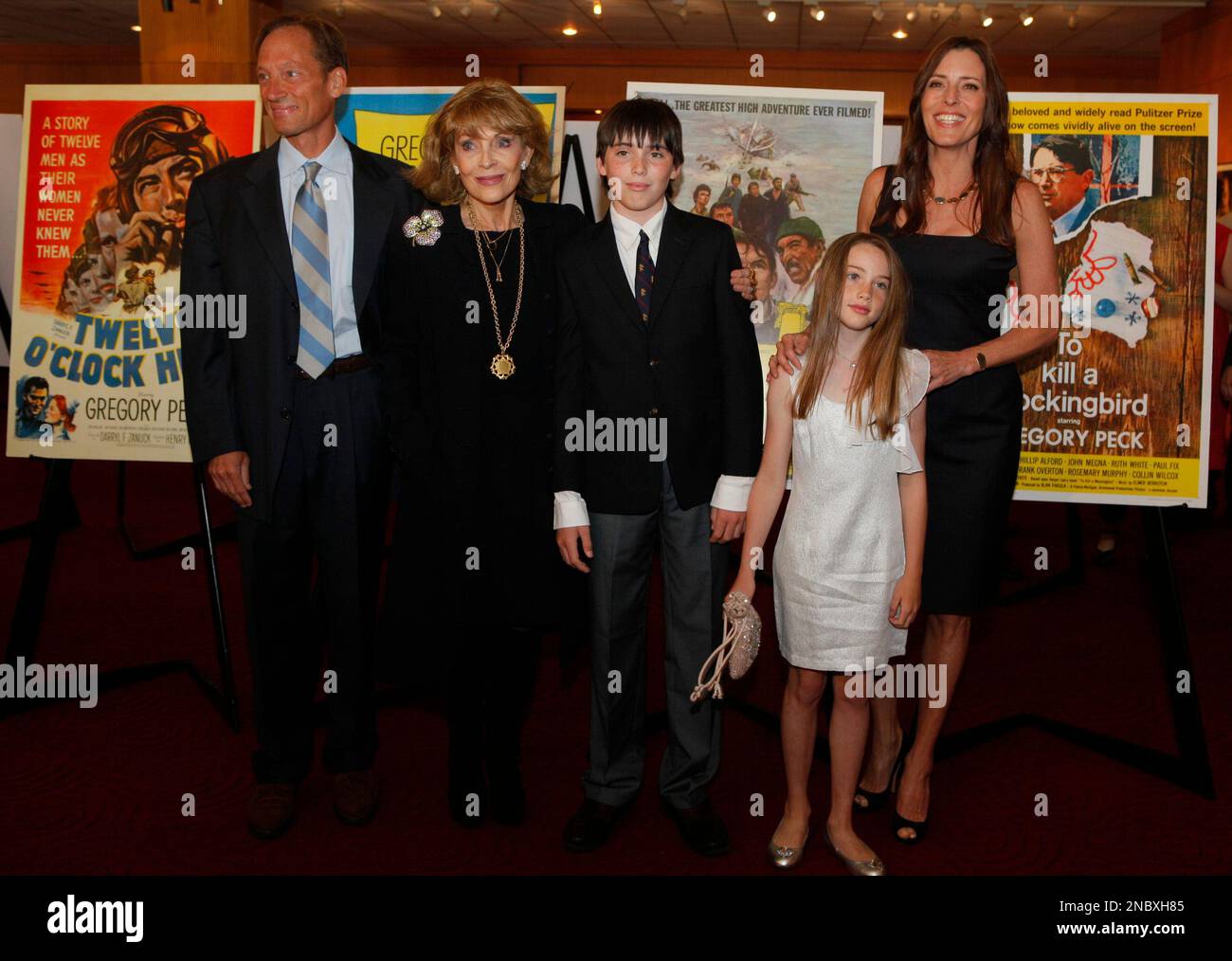 The family of actor Gregory Peck arrives for a U.S. Postal Service