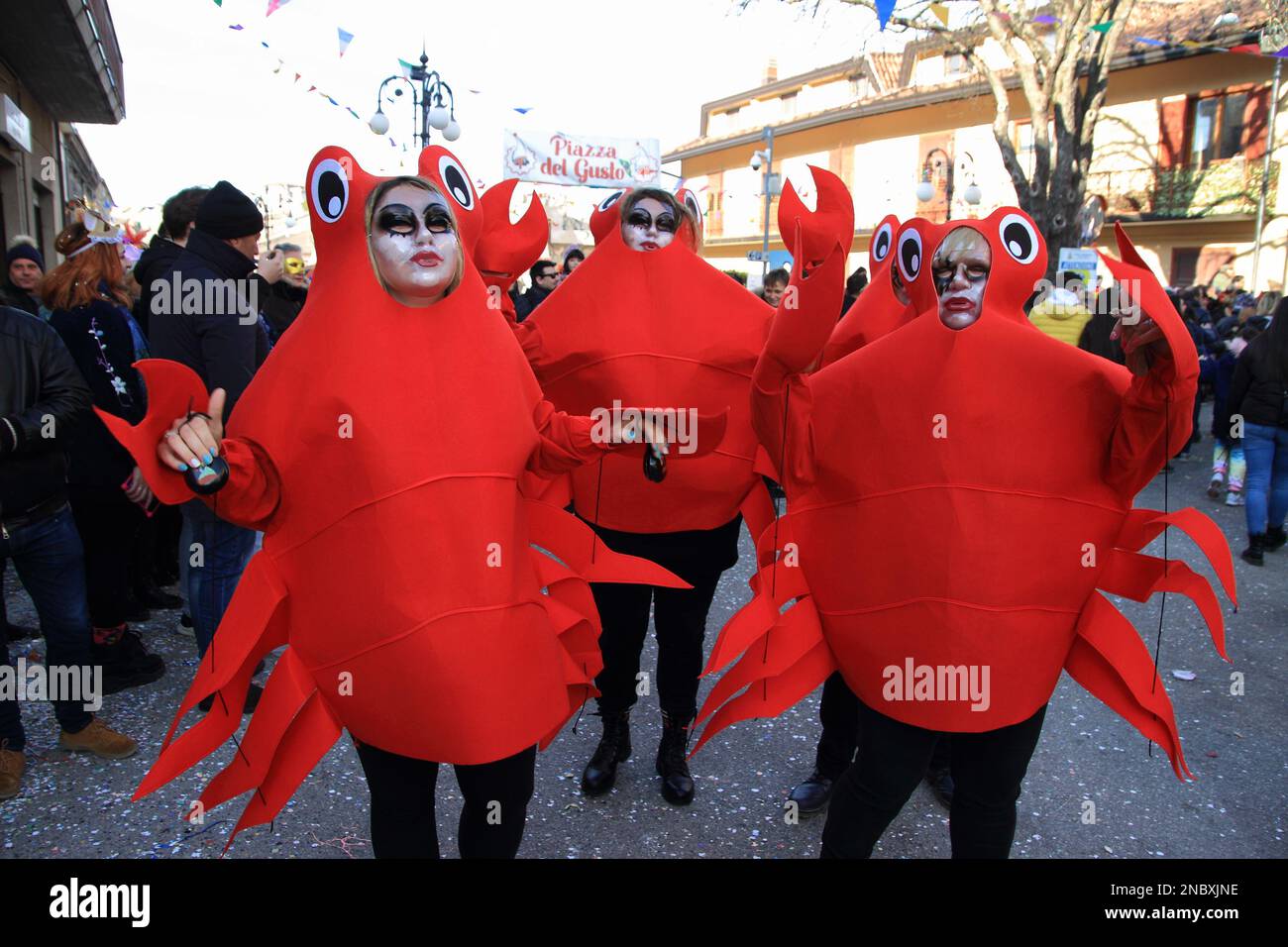 Traditional carnival with traditional masks and dances in the historic