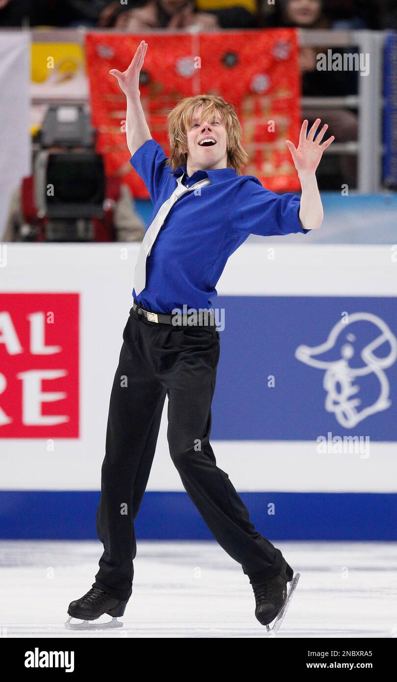 Canada's Kevin Reynolds skates his short program at the ISU Figure