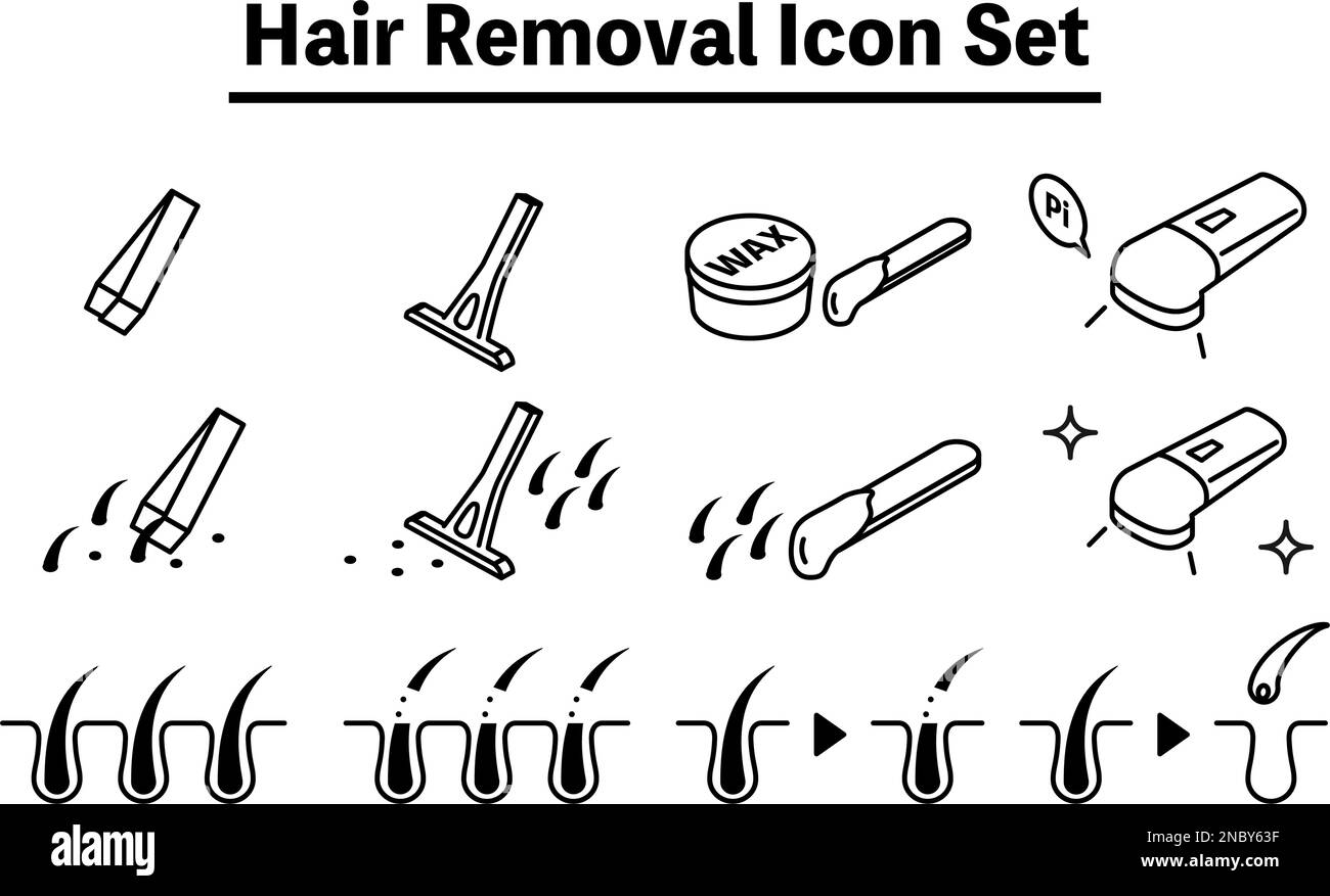 Hair removal, selftreatment and hair removal clinic image illustration