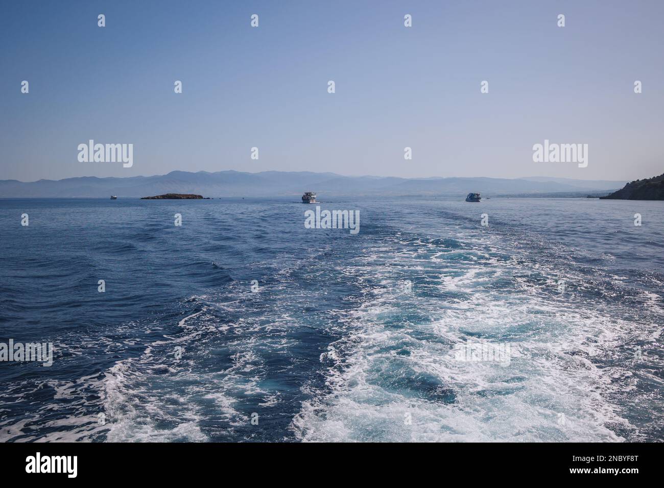 Sea view with Agios Georgios Island next to Akamas Peninsula in Cyprus island country Stock Photo