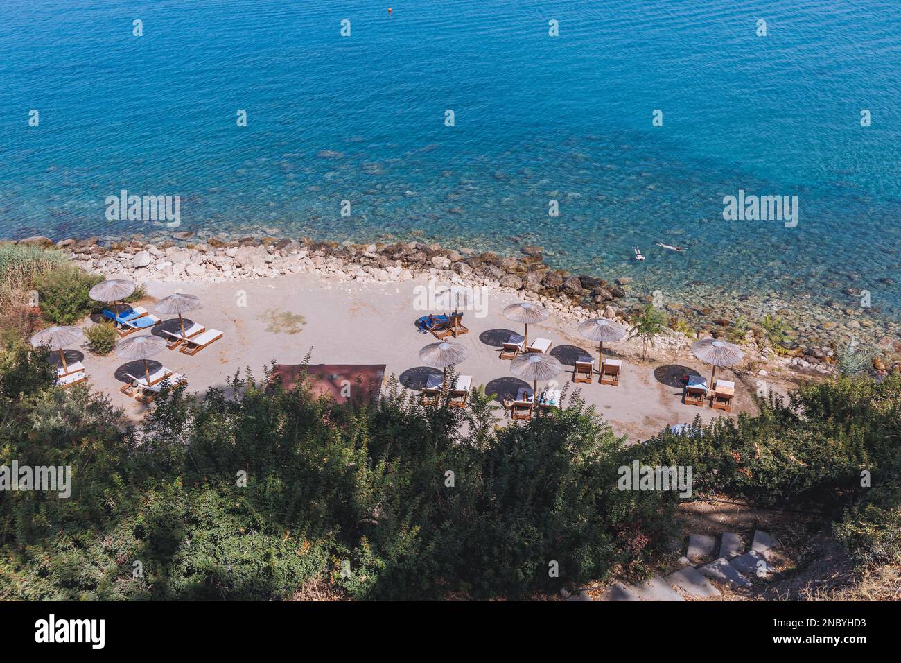 Aphrodite beach near Baths of Aphrodite botanical garden in Akamas