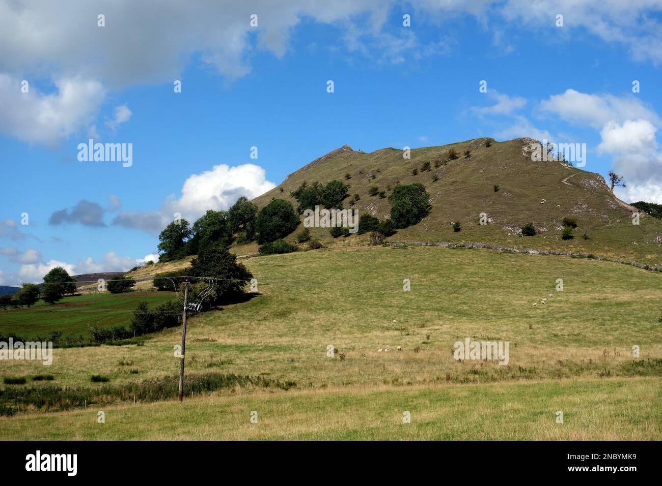 Parkhouse Hill from near Glutton Bridge in the Dove Valley, Peak District National Park, England, UK. Stock Photo