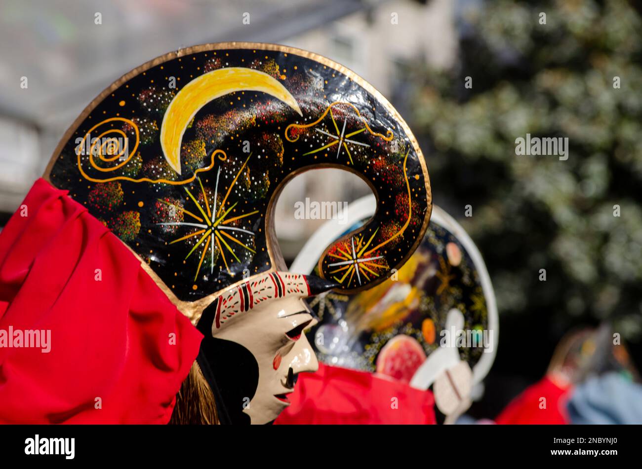 Xinzo de Limia, Spain 02 13 2023 Pantalla the traditional carnival mask