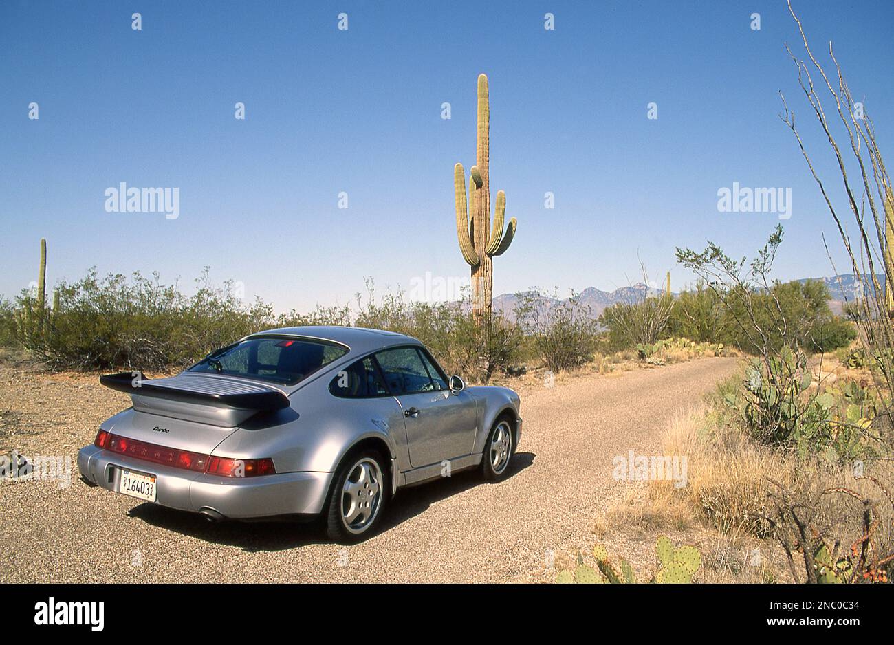 1992 Porsche 911 Turbo in the Arizona desert USA Stock Photo