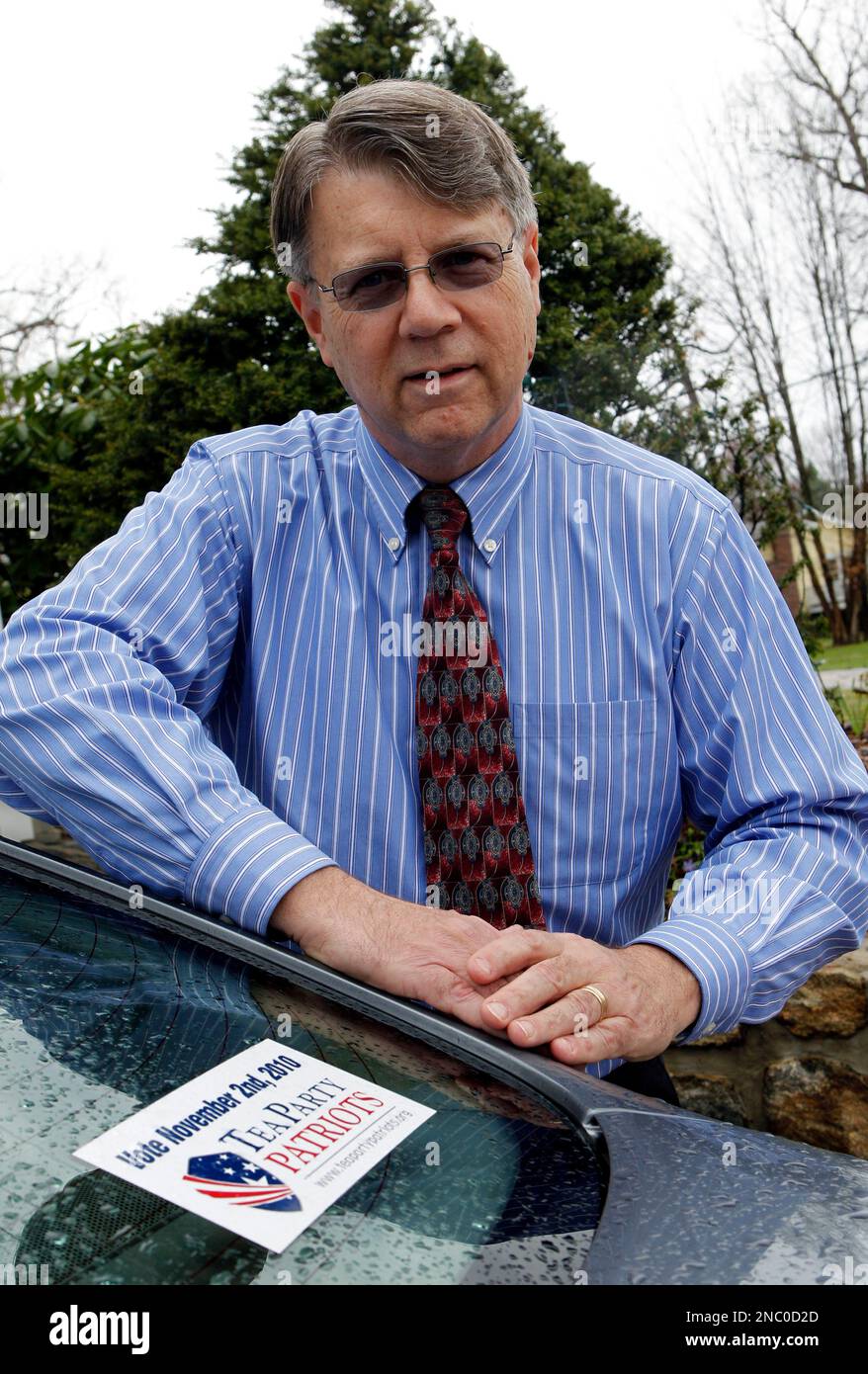 A Tea Party sticker can be seen as New Jersey state senate 