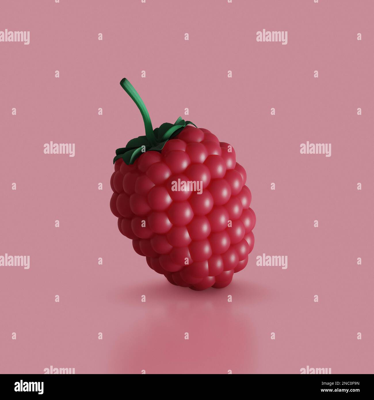 Berry icon. Ripe red raspberry. 3D render Stock Photo - Alamy