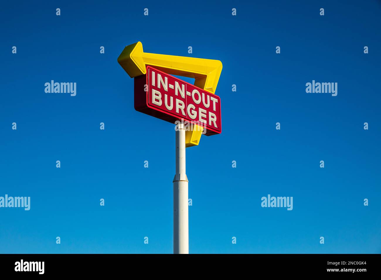 The In-n-Out burger restaurant in Santa Nella California a Truck stop on Interstate 5 in Merced County Stock Photo