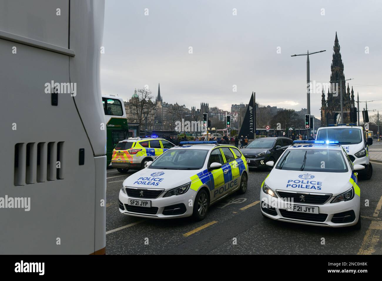 Edinburgh Scotland, UK 14 February 2023. Police Incident Princes Street ...