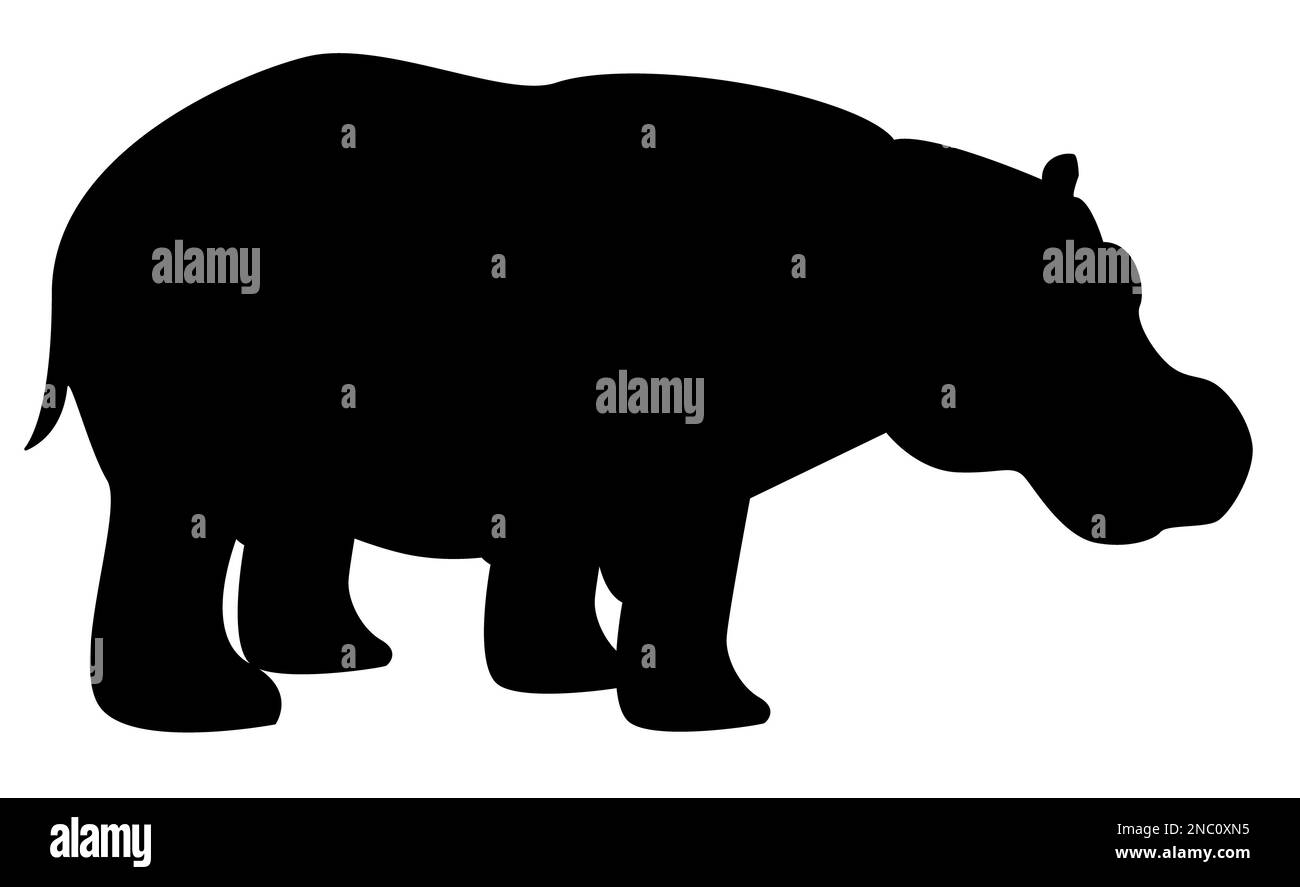 Hippo drawing Black and White Stock Photos & Images - Alamy