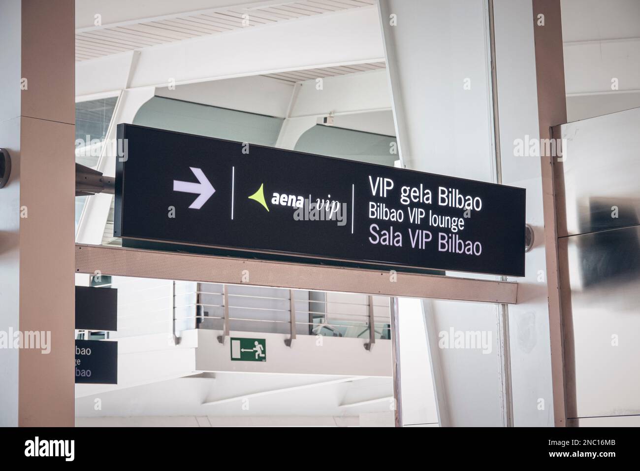 VIP lounge sign at Loiu airport in Bilbao. Stock Photo
