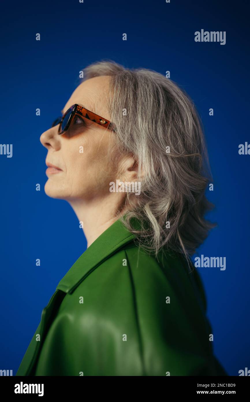 Lady with grey hair hi-res stock photography and images - Alamy
