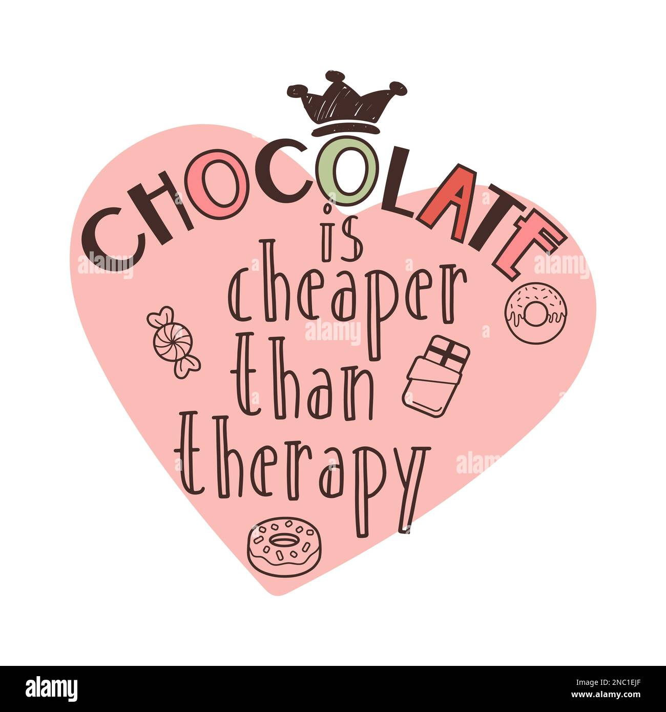 Chocolate lover cute funny quote. Vector illustration Stock Vector