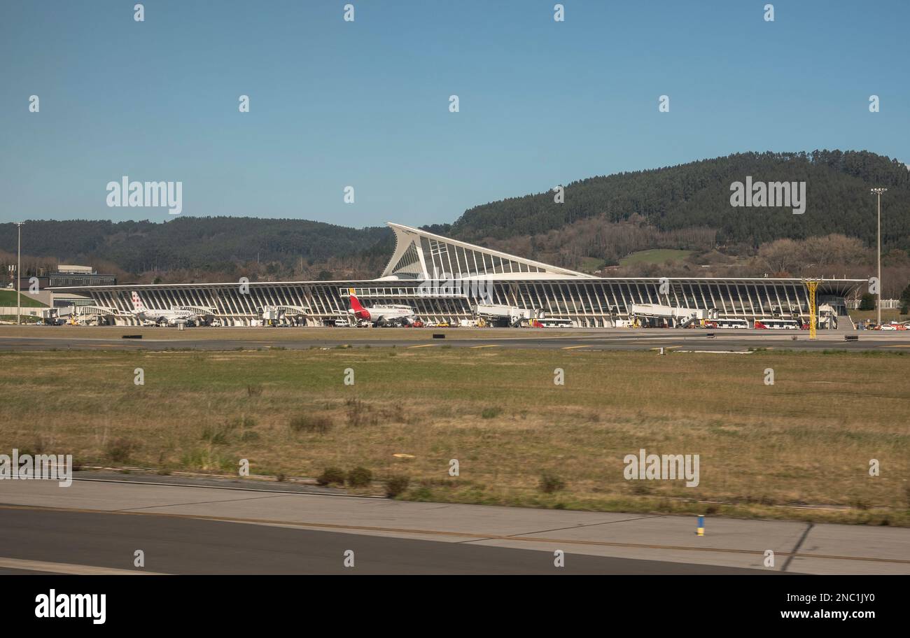 Image of the Loiu airport in Bilbao. Stock Photo