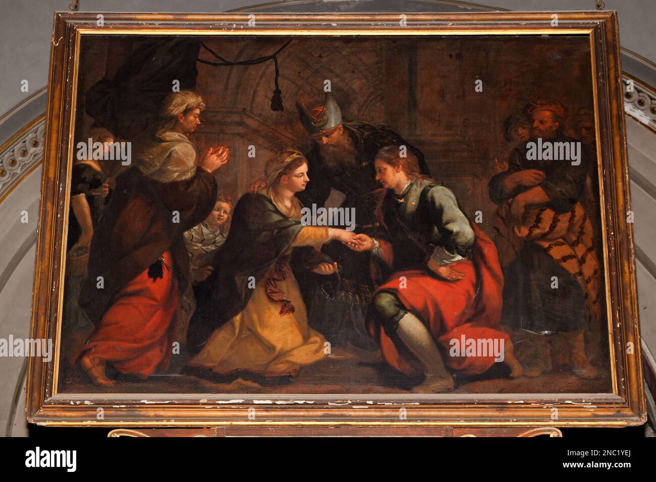 Life of Saint Anne, Mother of Saint Mary - Marriage with Saint Joachim -Santo Stefano Maggiore (Saint Stephan in Brolo) - Milan - Italy Stock Photo