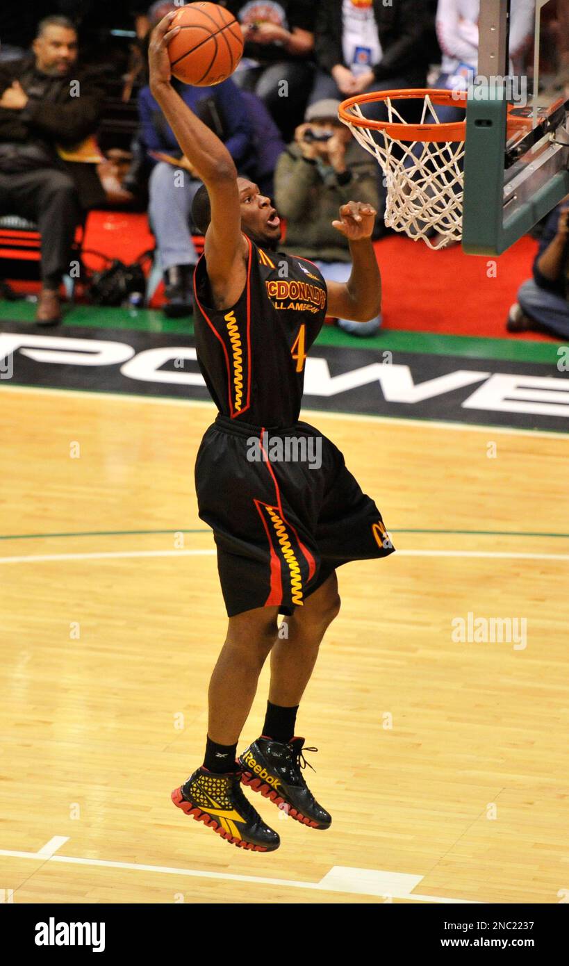 Adonis Thomas, from Melrose (Tenn.) High School, competes in the slam ...