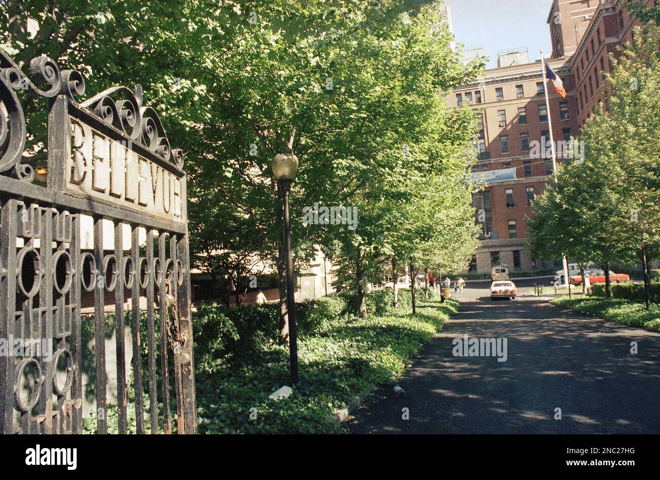 Exterior view of Bellevue Hospital in New York City in September 1986