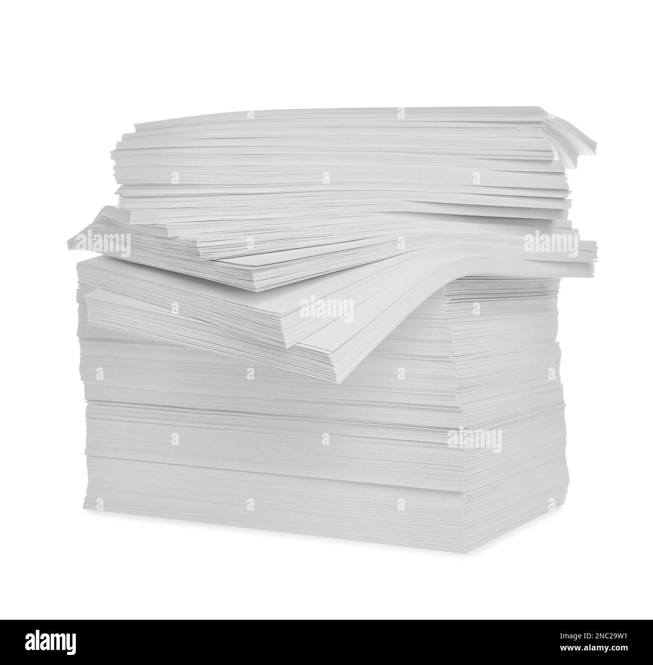 Stack of paper sheets isolated on white Stock Photo Alamy