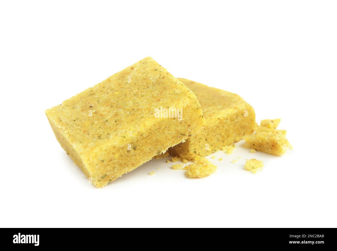 Bouillon cubes on white background. Broth concentrate Stock Photo Alamy
