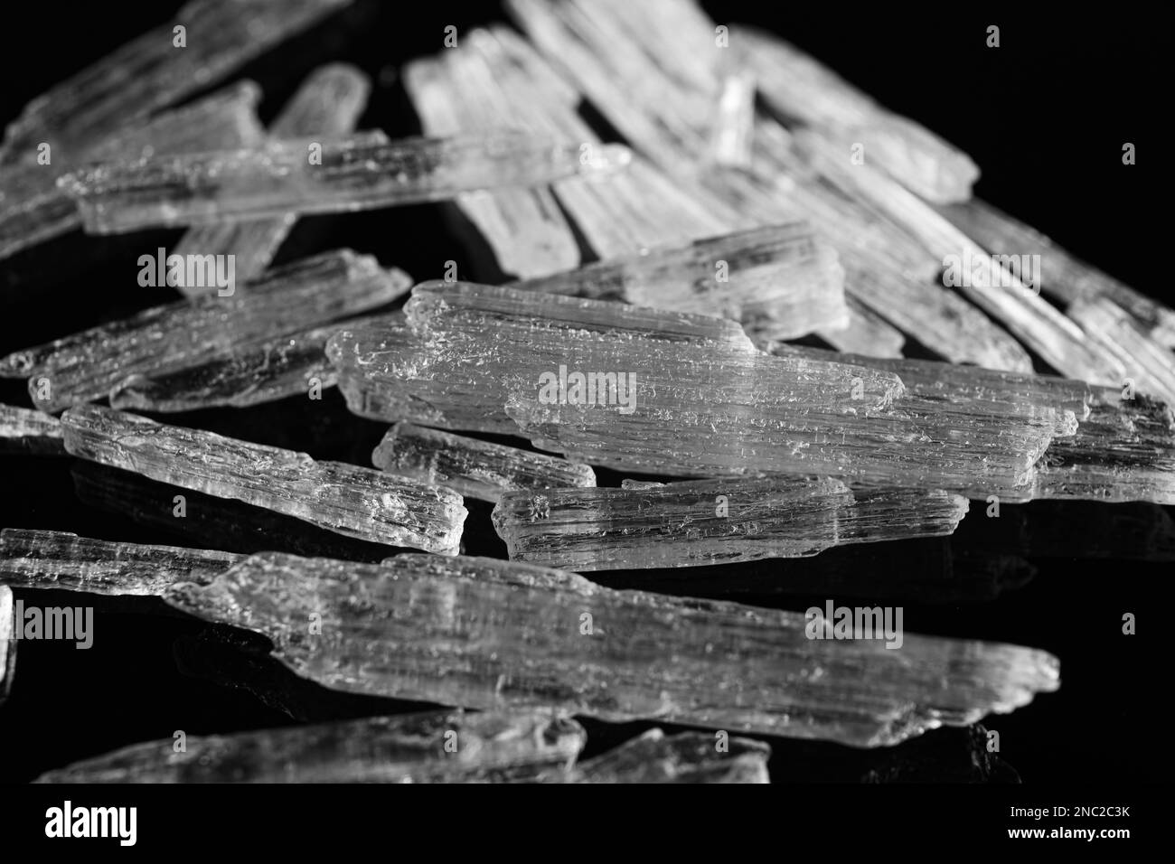 Menthol crystals on black background, closeup view Stock Photo - Alamy