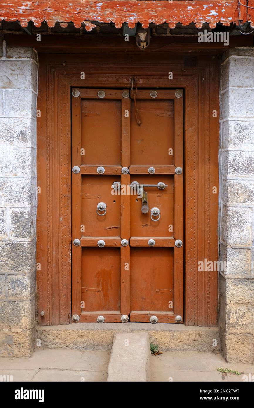 Indian rural wooden door lock hi-res stock photography and images - Alamy