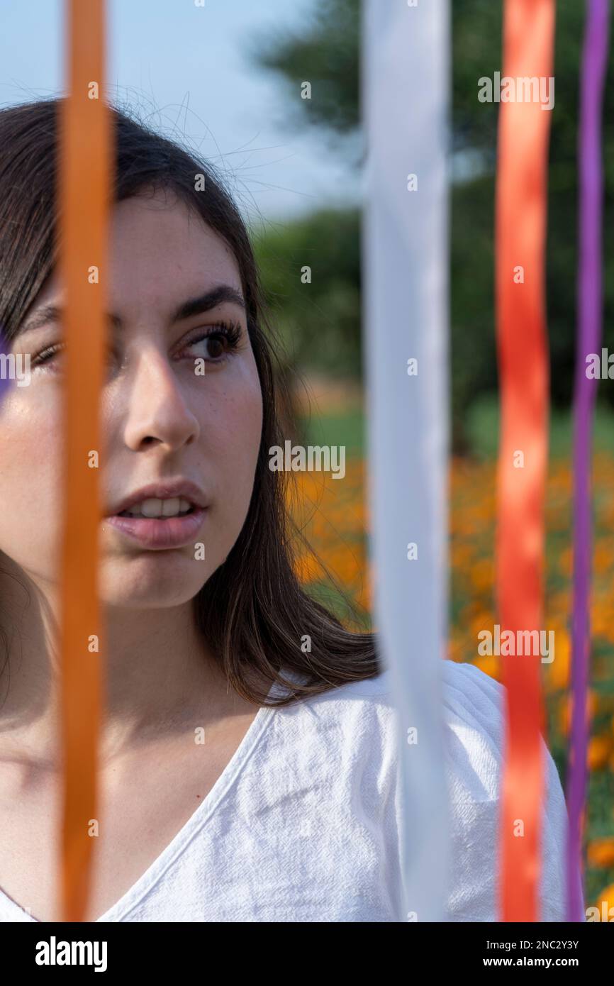 A portrait of a young girl in the park Stock Photo - Alamy
