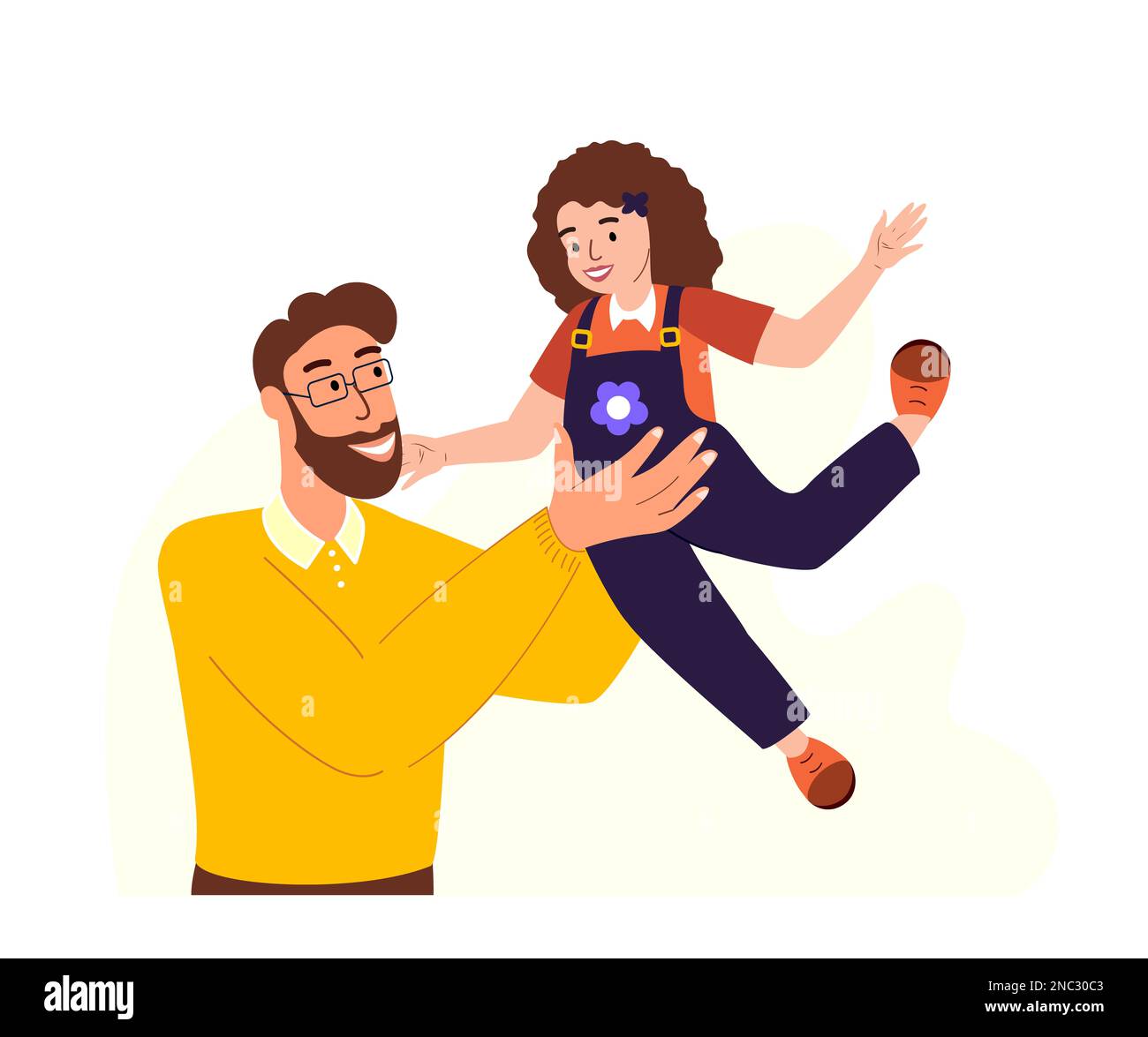 Father and Daughter spend time together.Happy father Daddy keep child