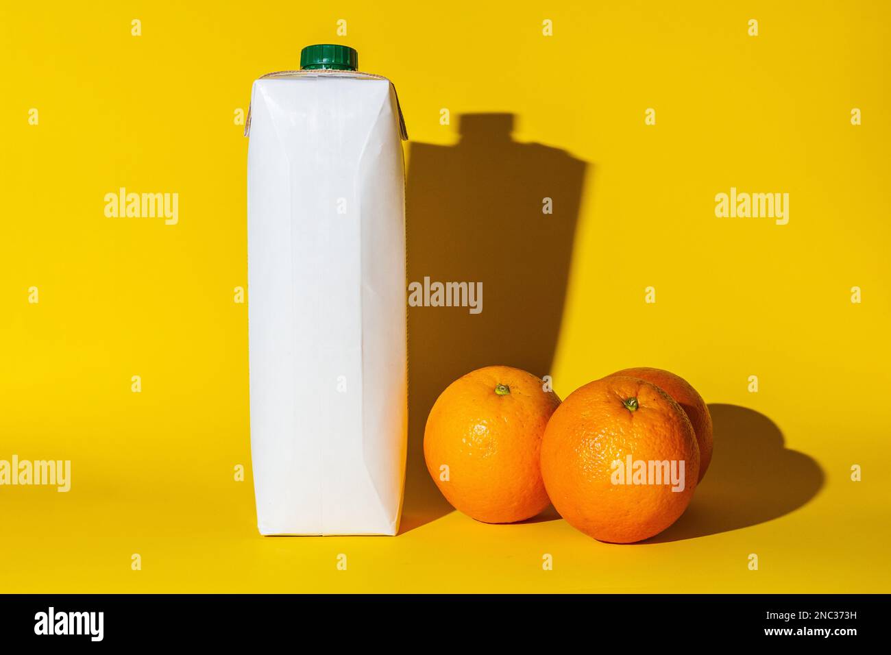 juice pack empty copy space oranges, orange juice for drinking,several