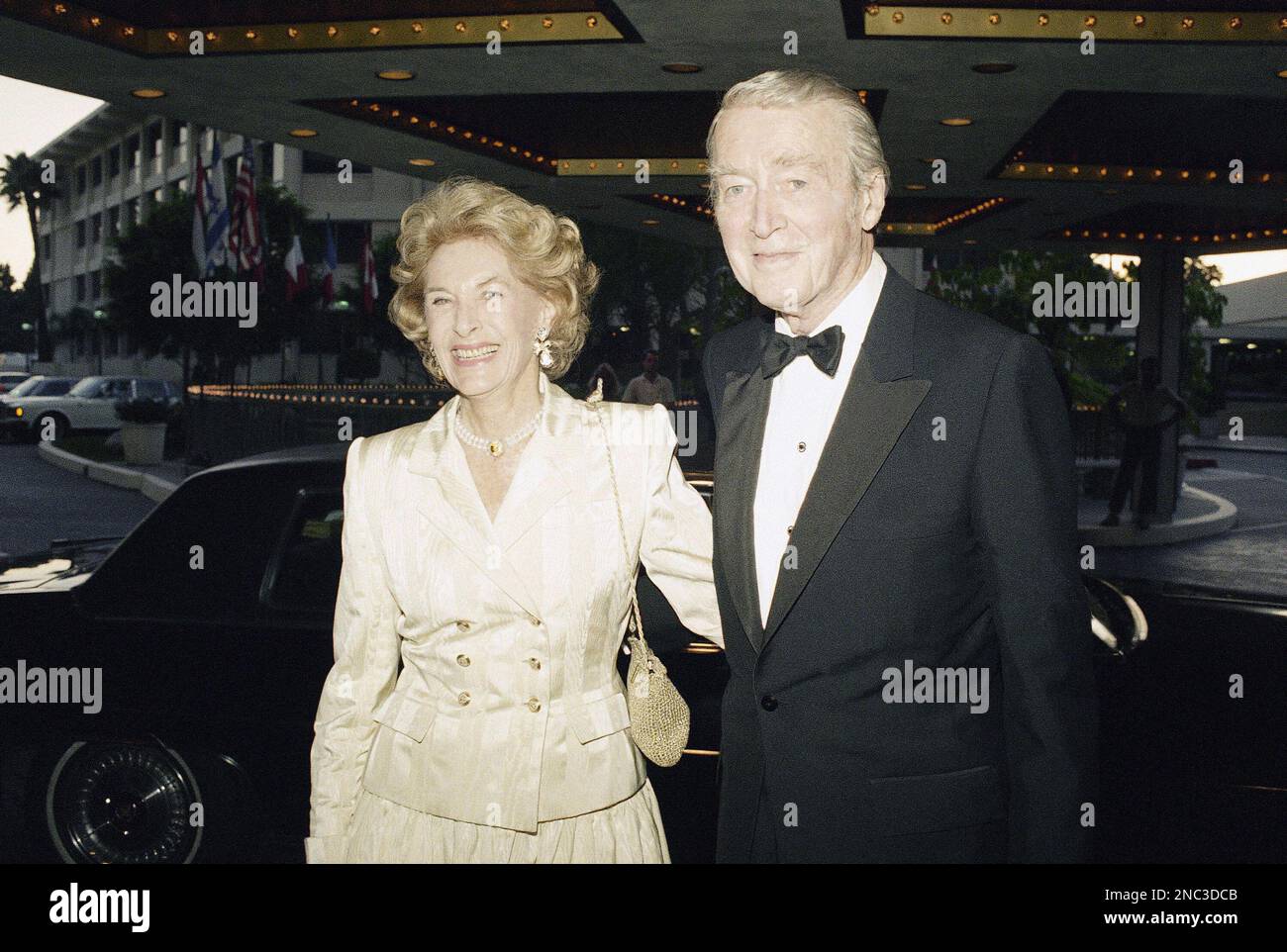 James Stewart and his wife Gloria arrive at the American Film Institute ...