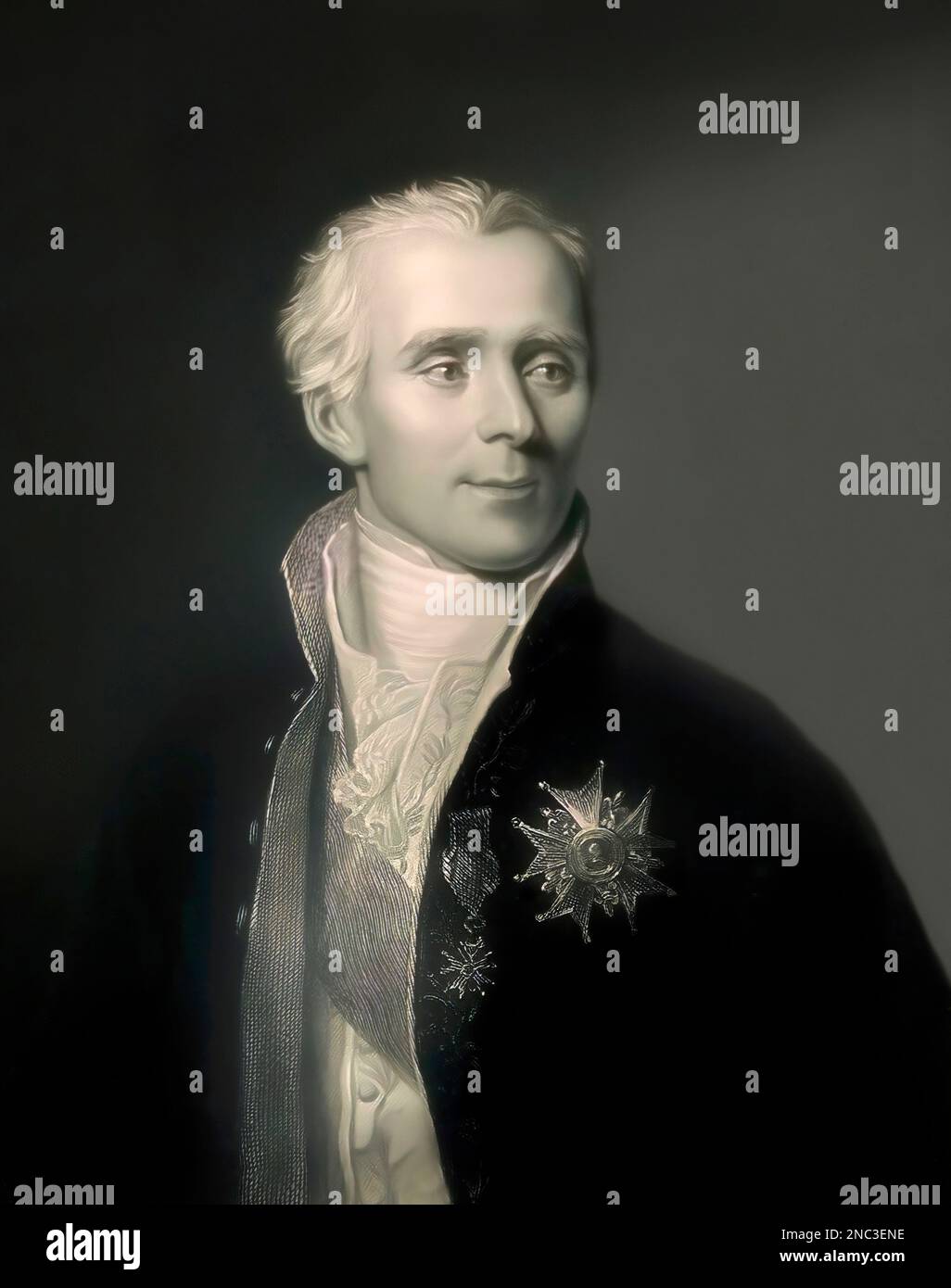 Pierre-Simon Marquis de Laplace, 1749-1827, French physicist, astronomer and mathematician, digitally altered Stock Photo