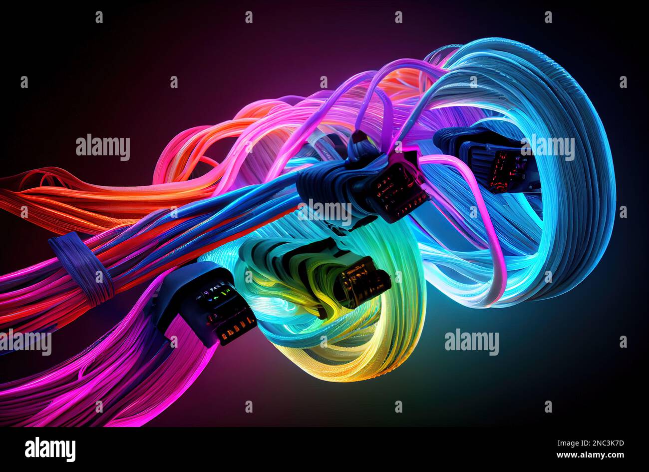 Blue glowing fiber optic hi-res stock photography and images - Alamy