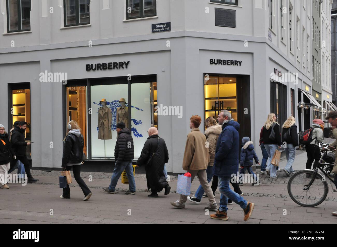 Copenhagen /Denmark/14 February 2023/ Burberry store on financial street  stroeget in danish capital.(Photo.Francis Joseph Dean/Dean Pictures Stock  Photo - Alamy