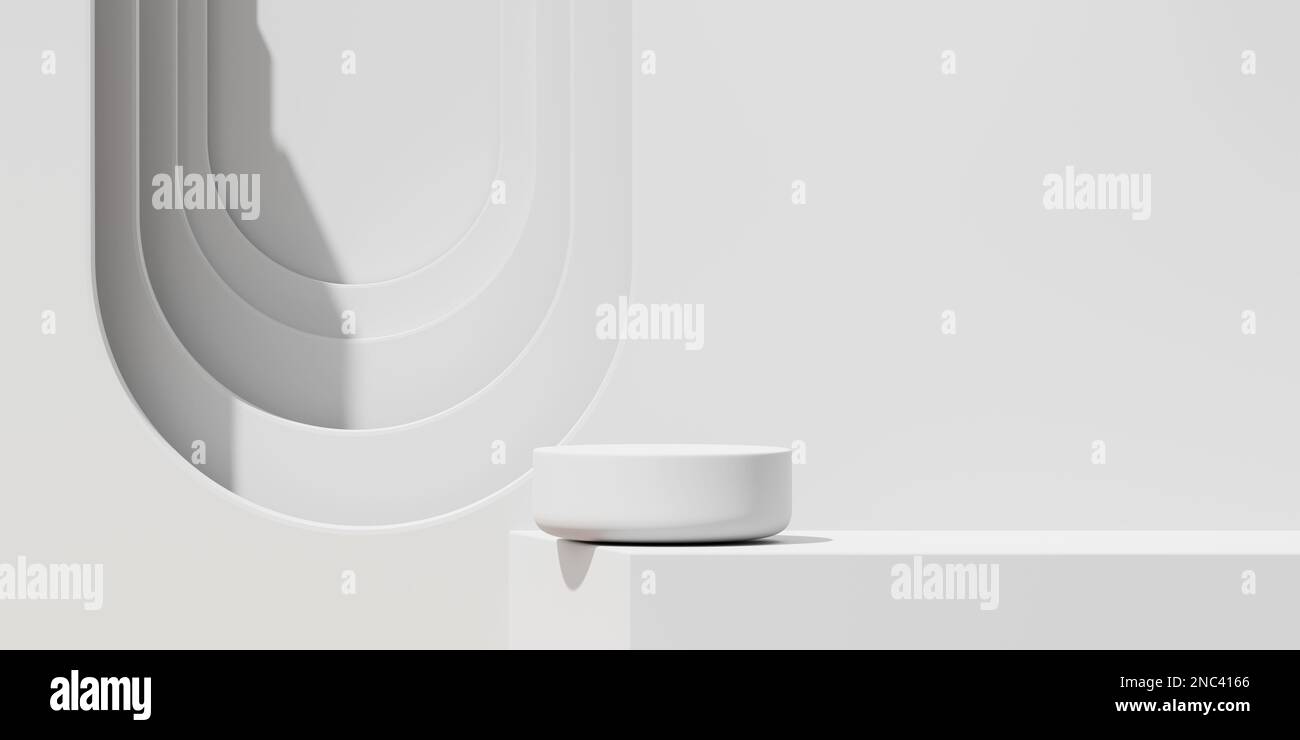 Abstract Minimal Modern White Podium Platform For Product Display ...