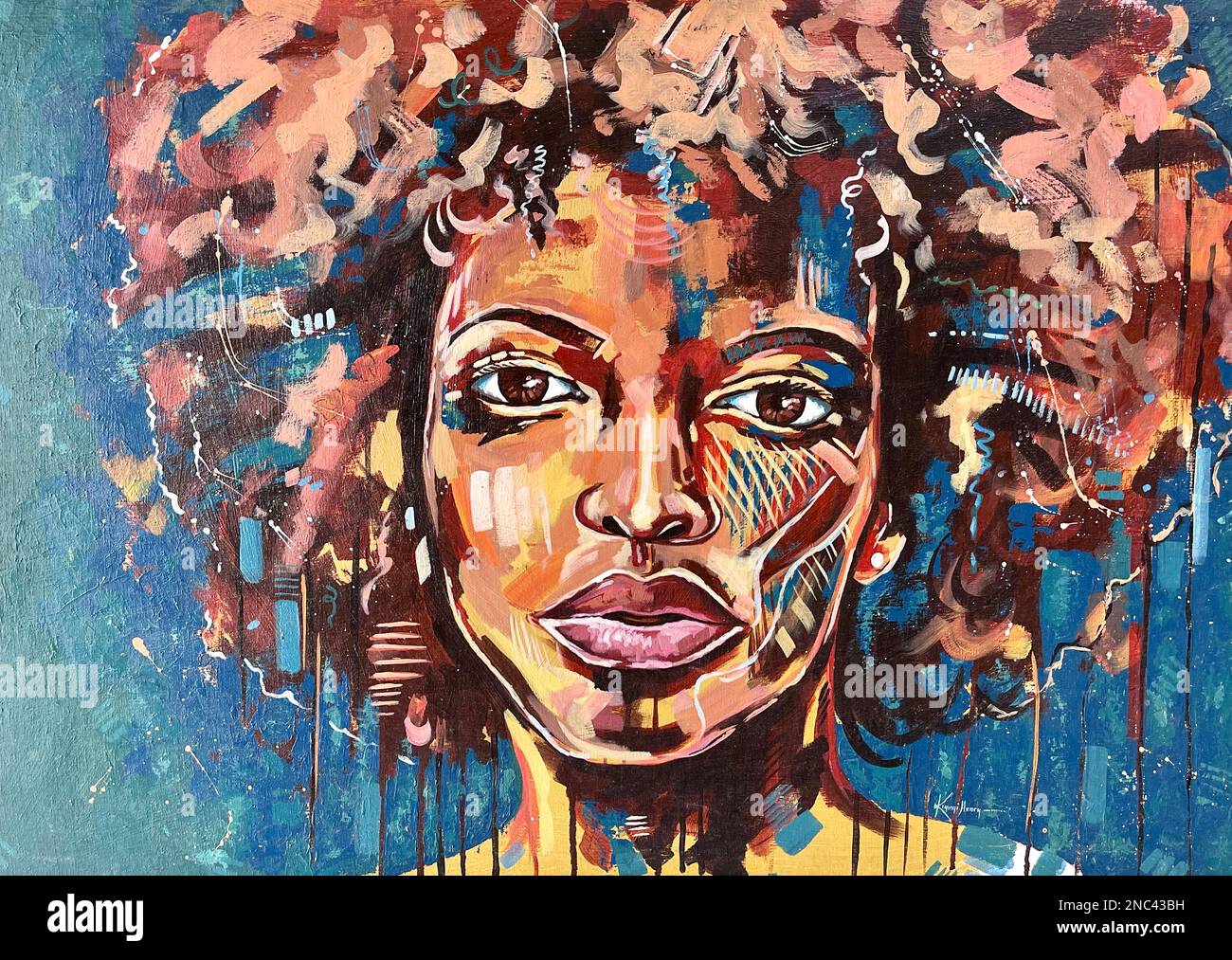 Beautiful African Woman Painting