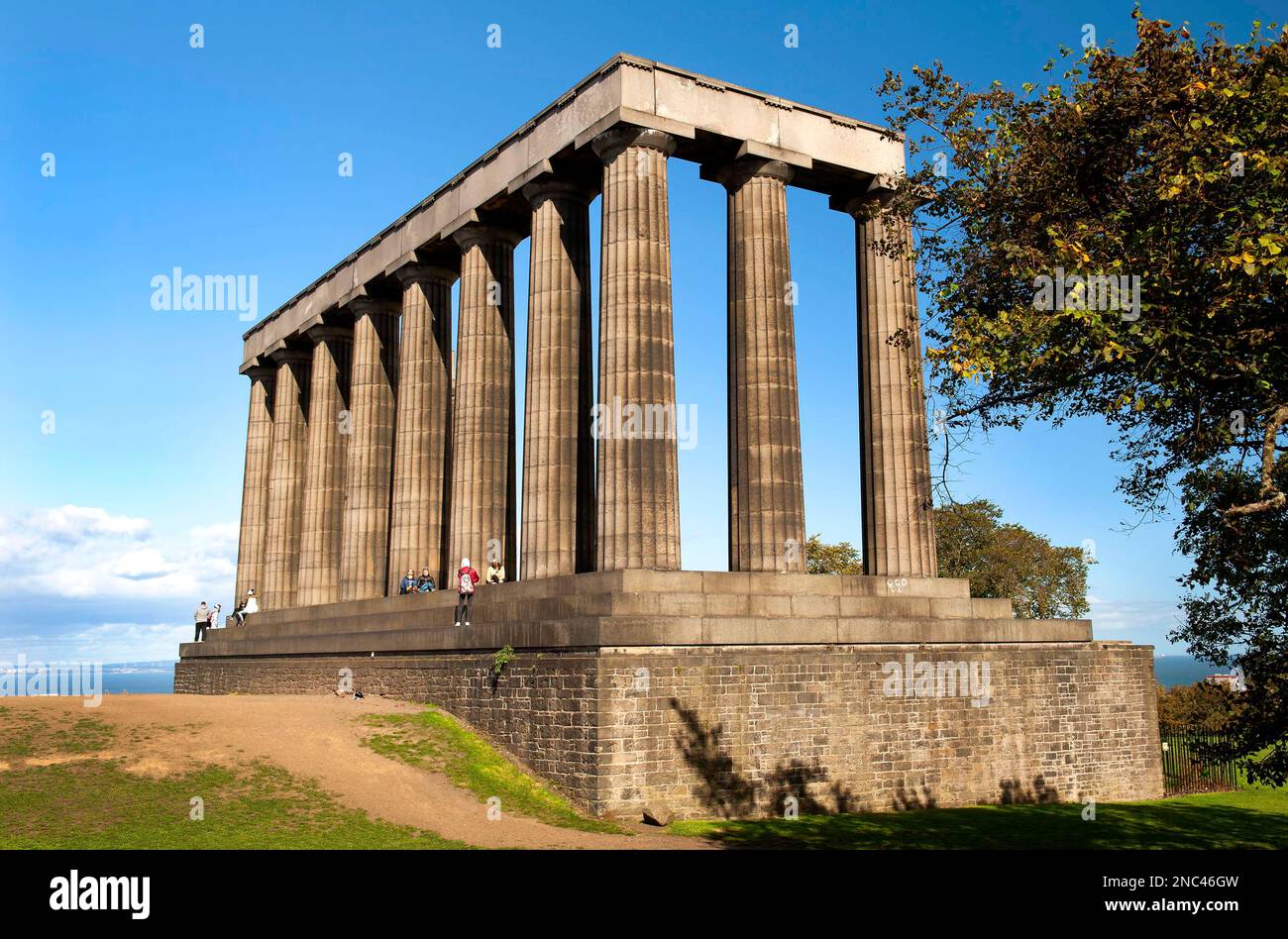 The National Monument of Scotland, on Calton Hill in Edinburgh, Scotland Stock Photo