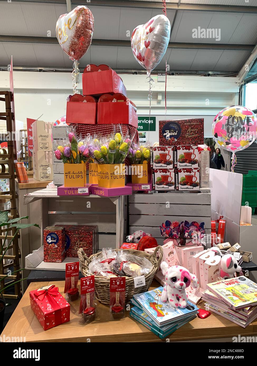 Bagshot, Surrey, UK. 14th February, 2023. Longacres Garden Centre in