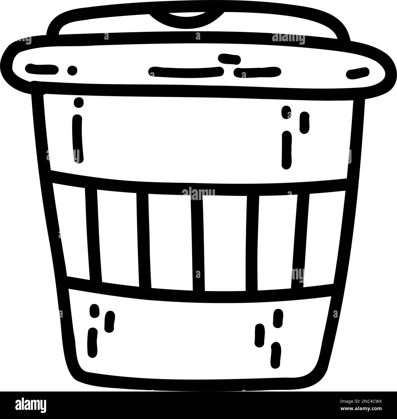 Hand drawn doodle coffee paper cup. Outline vector illustration of ...