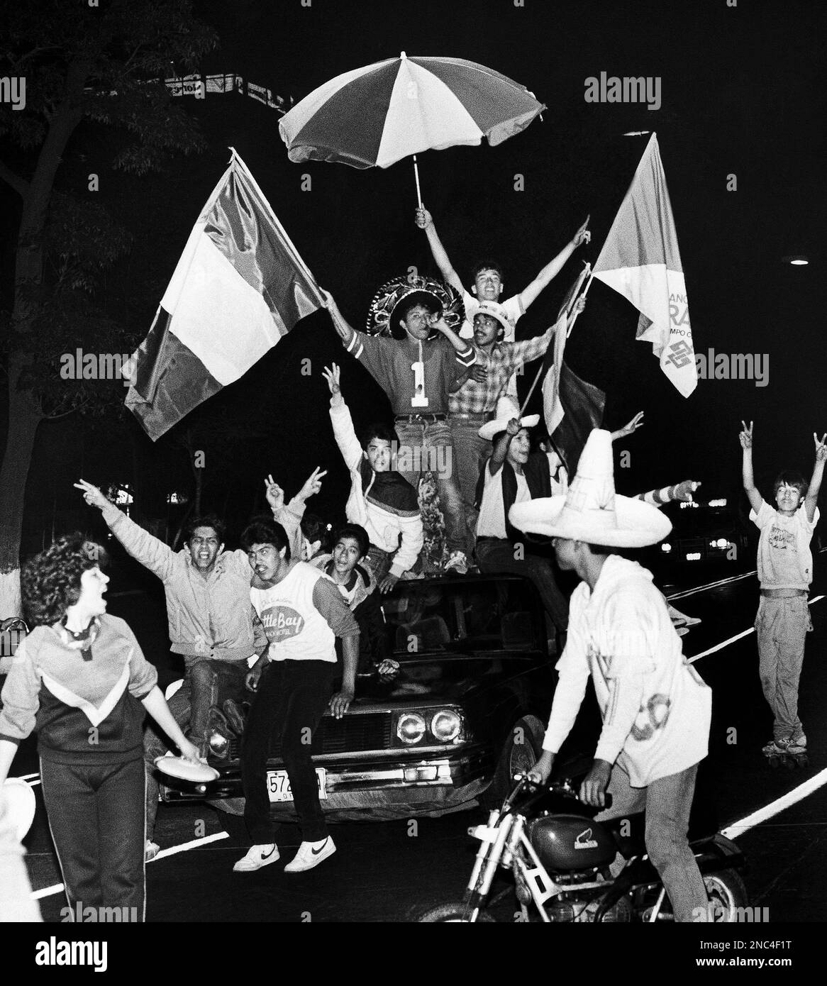 Thousands of noisy Mexican soccer fans celebrated throughout the night