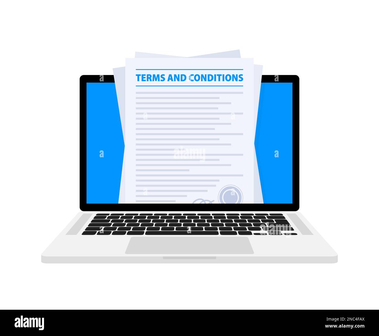 Terms and Conditions document, license agreement. Vector illustration