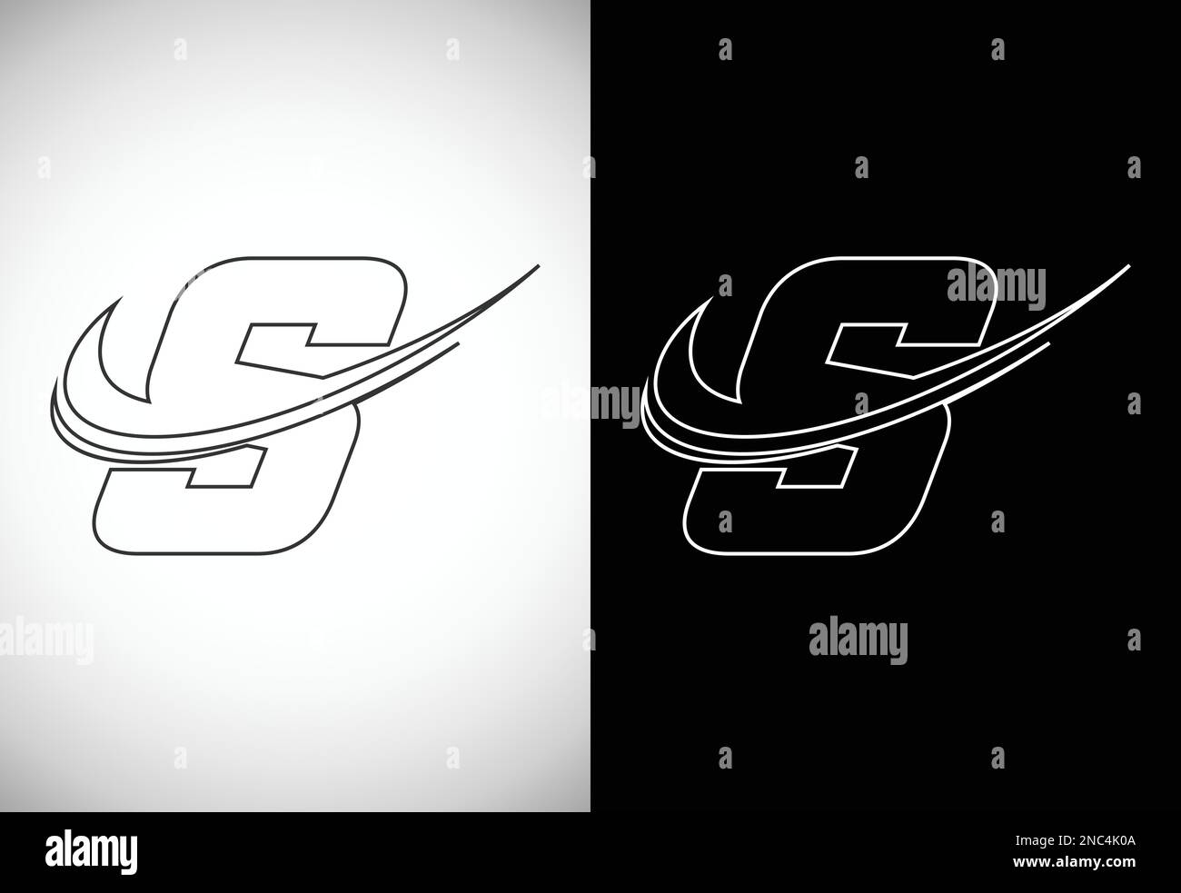 Initial letter S with a swoosh line art-style logo. Modern vector ...