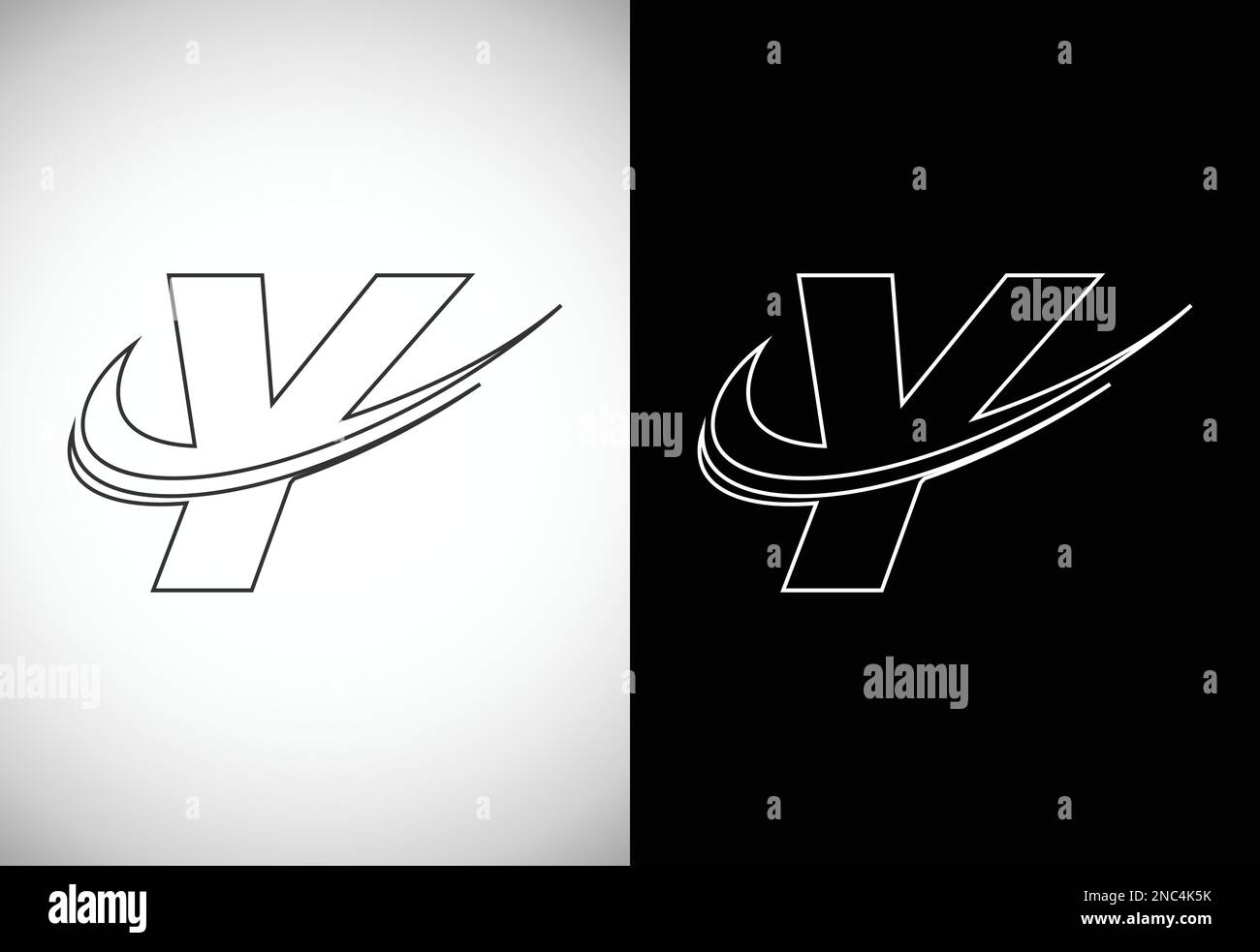 Initial letter Y with a swoosh line art-style logo. Modern vector ...