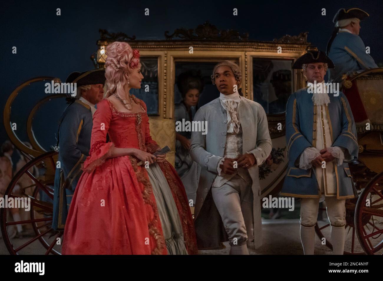 Lucy Boynton and Kelvin Harrison Jr. in the film CHEVALIER. Photo by