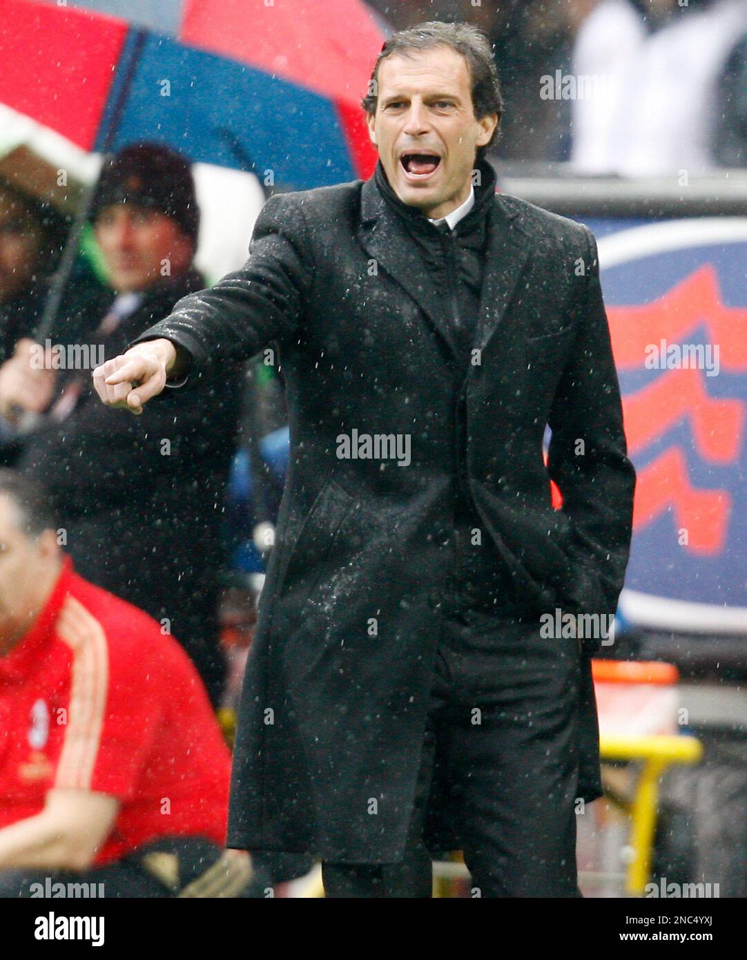 AC Milan coach Massimiliano Allegri gestures during the Serie A soccer ...