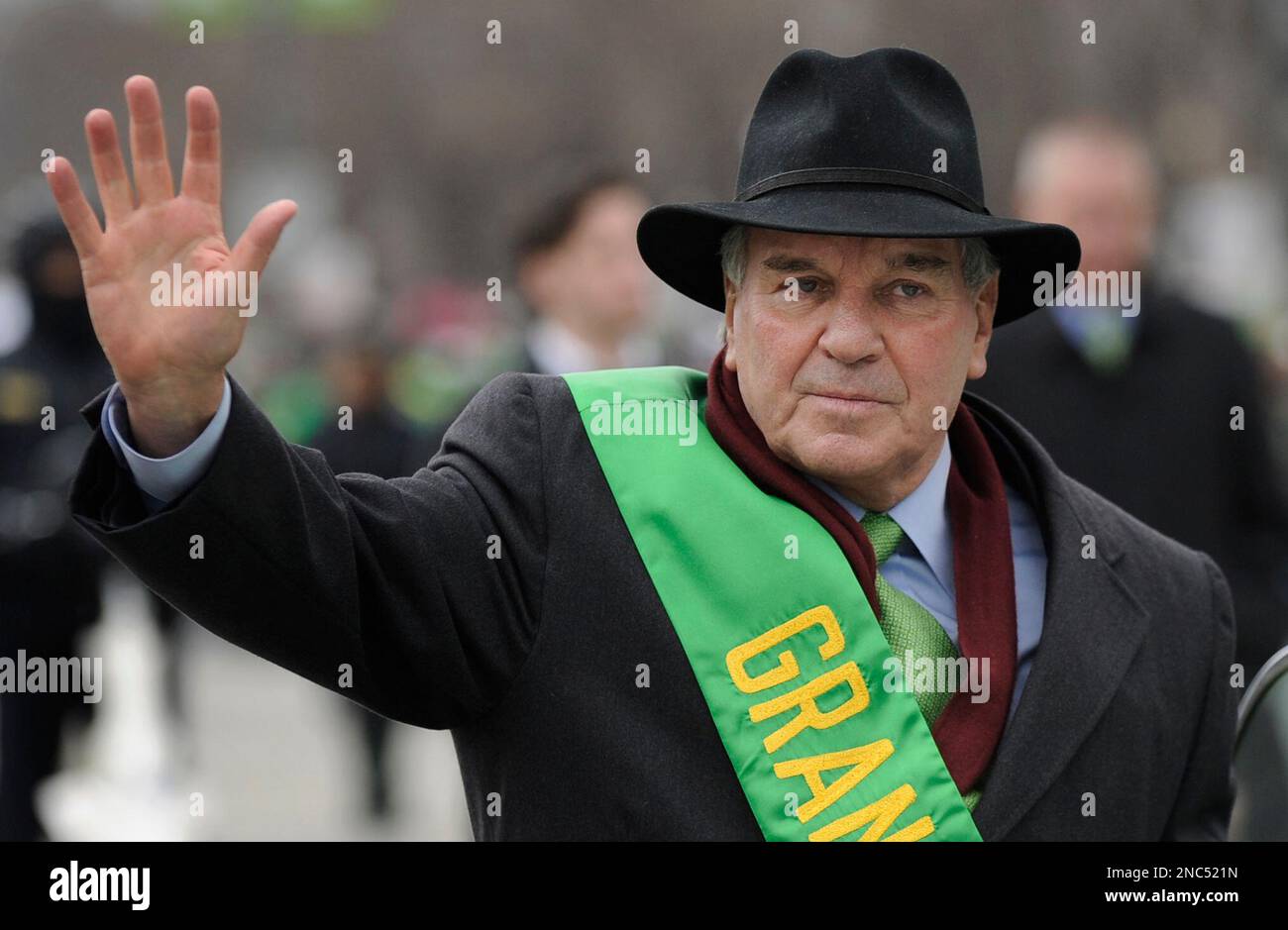 Chicago Mayor Richard M. Daley waves during the St. Patrick's Day ...