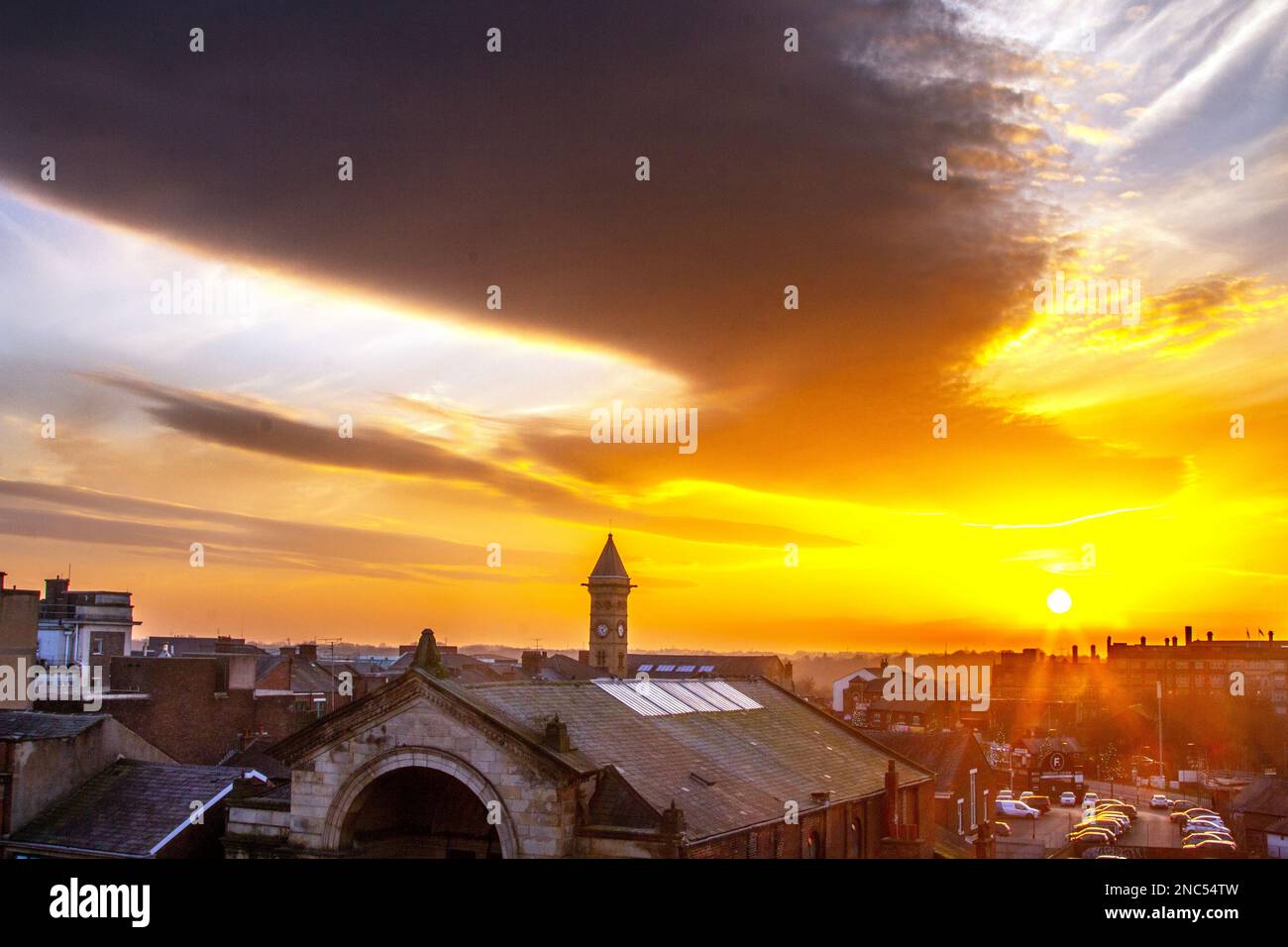 Preston, Lancashire UK Weather 14 Feb 2023. Strange atmospheric